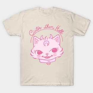 Pink Kitsch Demon Cat T-Shirt